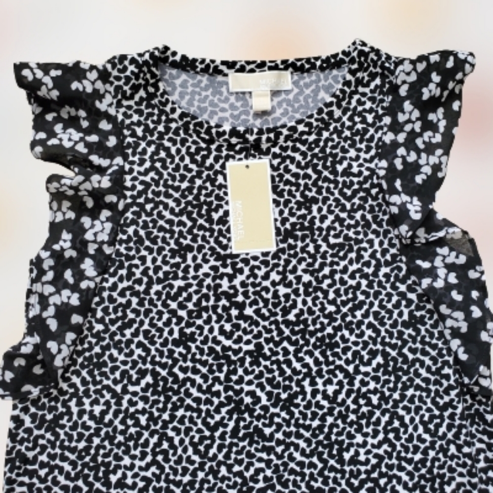 Michael Kors heart print sleeveless dress, small, black - Picture 2 of 8